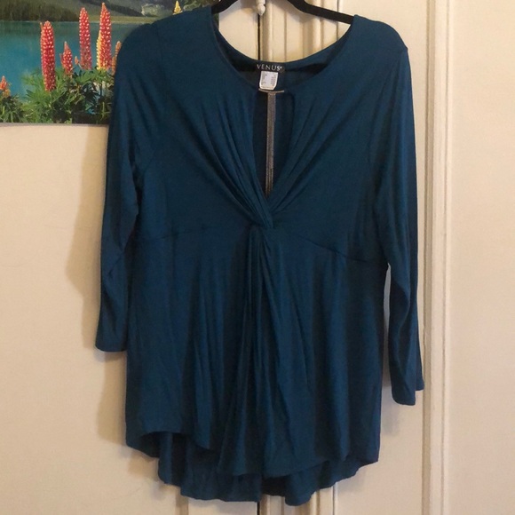 Women’s sexy top with very low plunging neckline, with sexy attached bedazzle - Picture 1 of 6